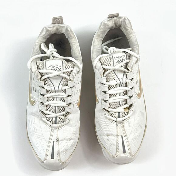 Nike Air Vapormax 360 Shoes Mens 8.5 White Metallic CK9671-100 Running Sneakers